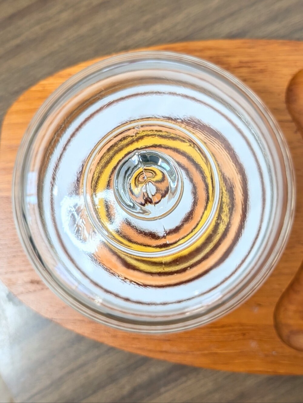 Vintage 70s Teak Wooden Cheese Board With Glass Dome & Tile Inlay Charcuterie - Picture 5 of 7